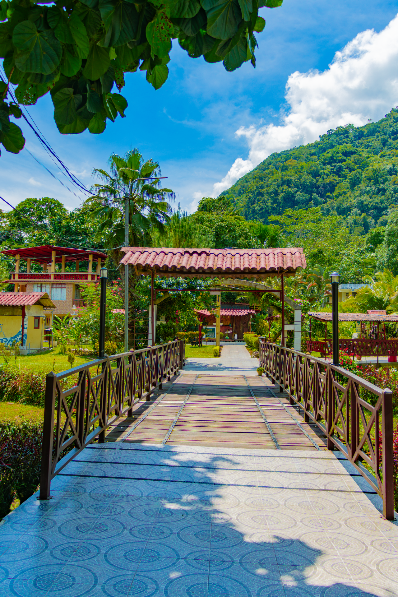 Sendero de ingreso y jardines del hotel